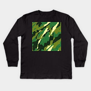 Camouflage Army Pattern, a perfect gift for all soldiers, asg and paintball fans! #41 Kids Long Sleeve T-Shirt